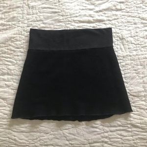 handmade upcycled wool & organic cotton black mini skirt